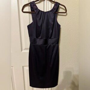 Antonio Melani purple satin cocktail dress with beadwork on straps size 0